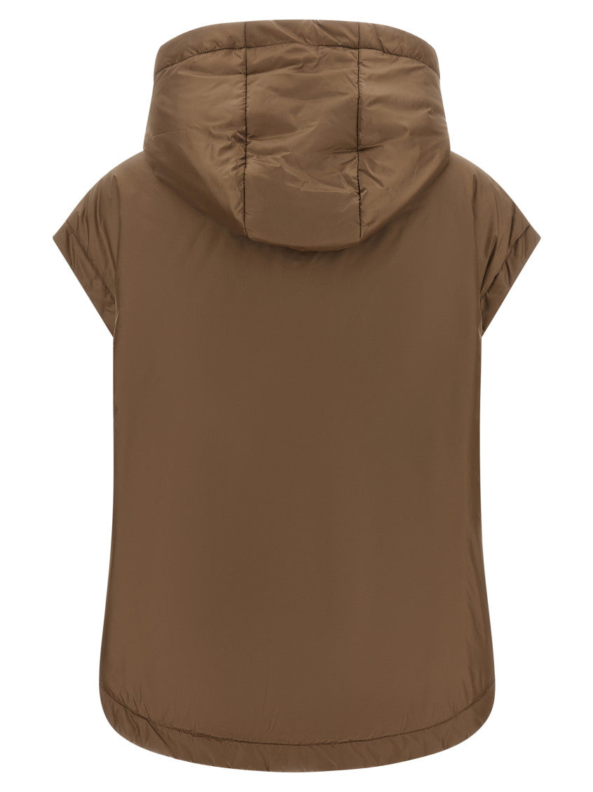 Brown Solid Hood Jacket 2