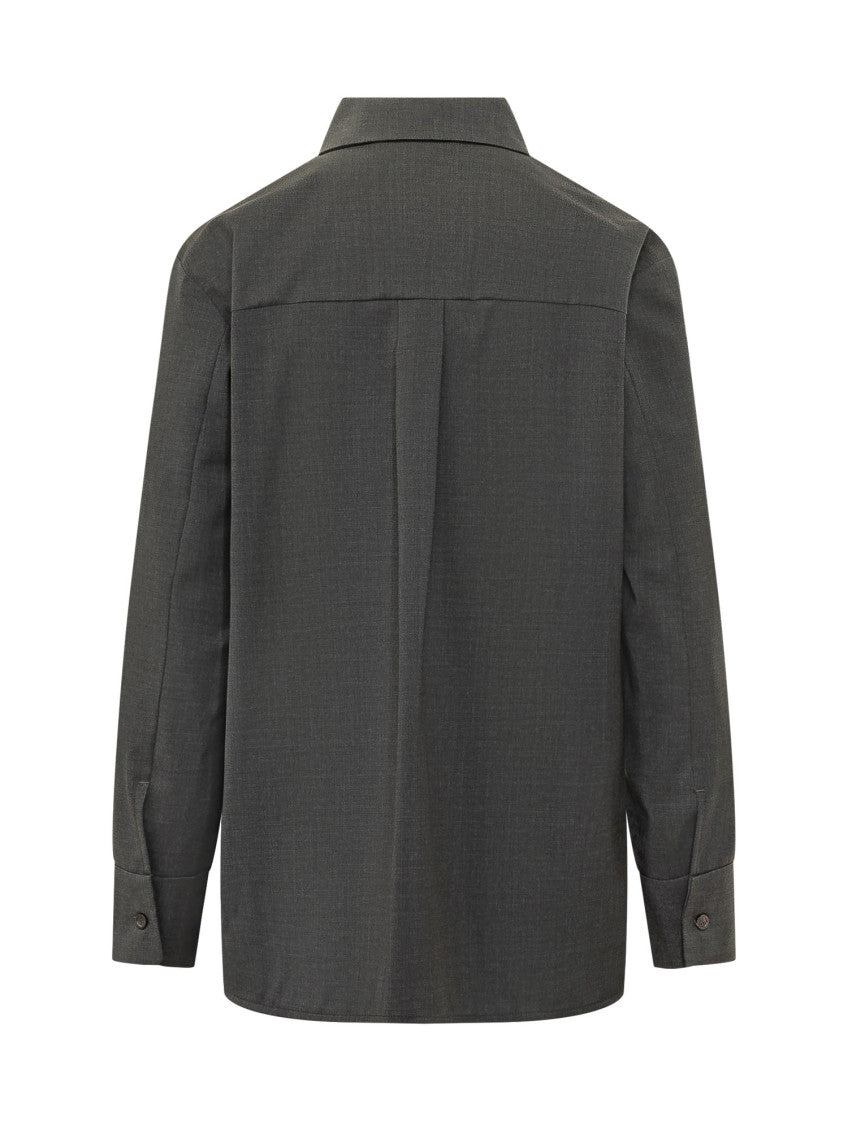 Dark Grey Relaxed Solid Shirt 2