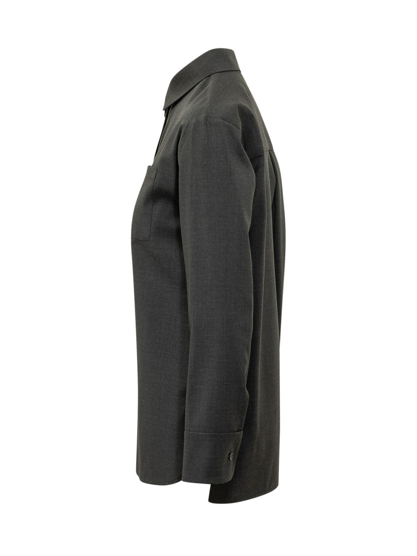 Dark Grey Relaxed Solid Shirt 3