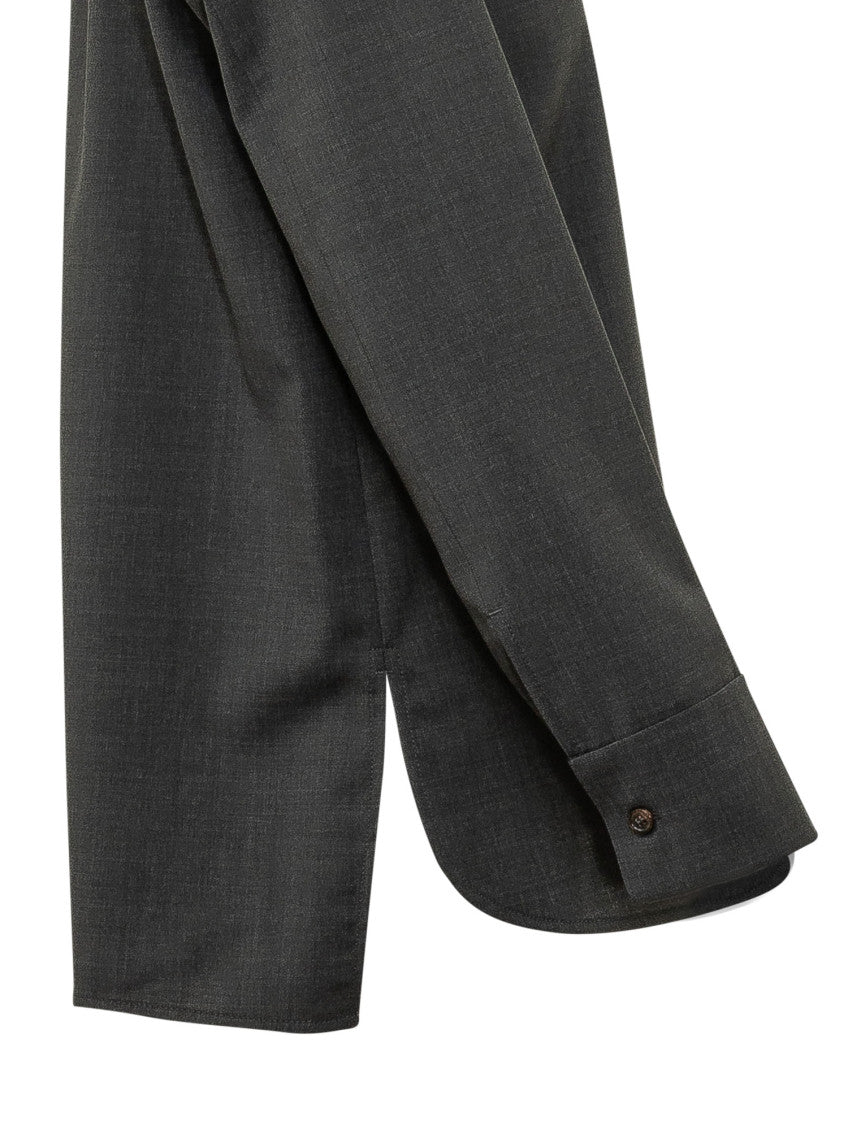 Dark Grey Relaxed Solid Shirt 4