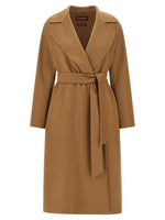 Beige Notched Lapel Trench Coat 1