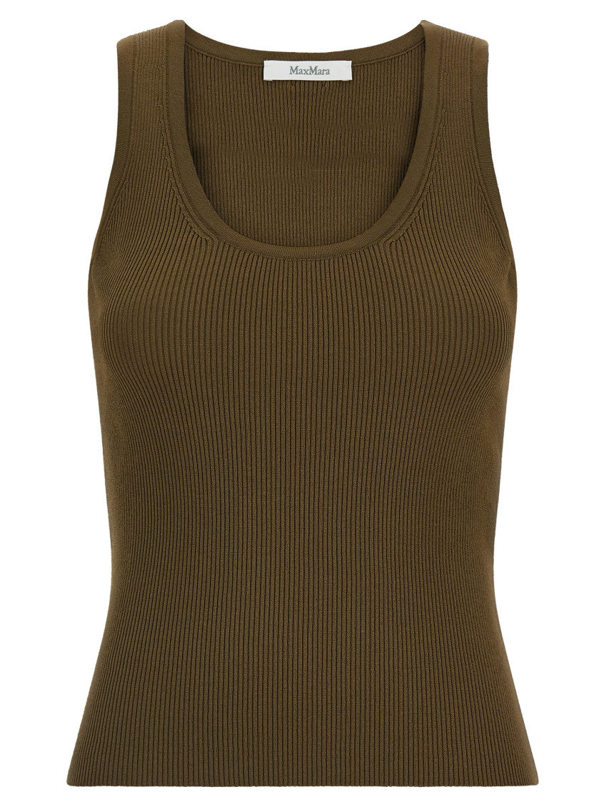Green Knitted Scoop Neck Top 1
