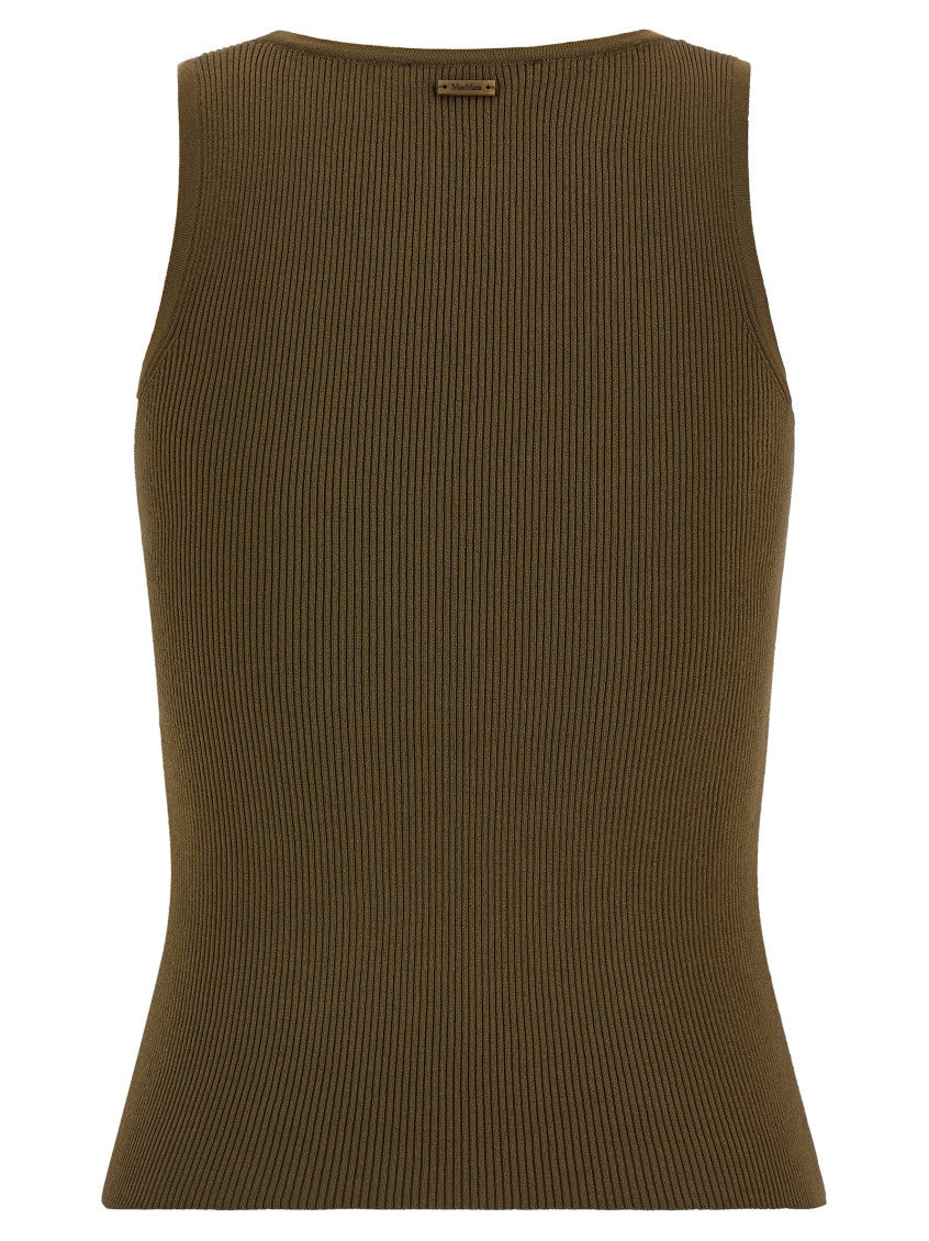 Green Knitted Scoop Neck Top 2
