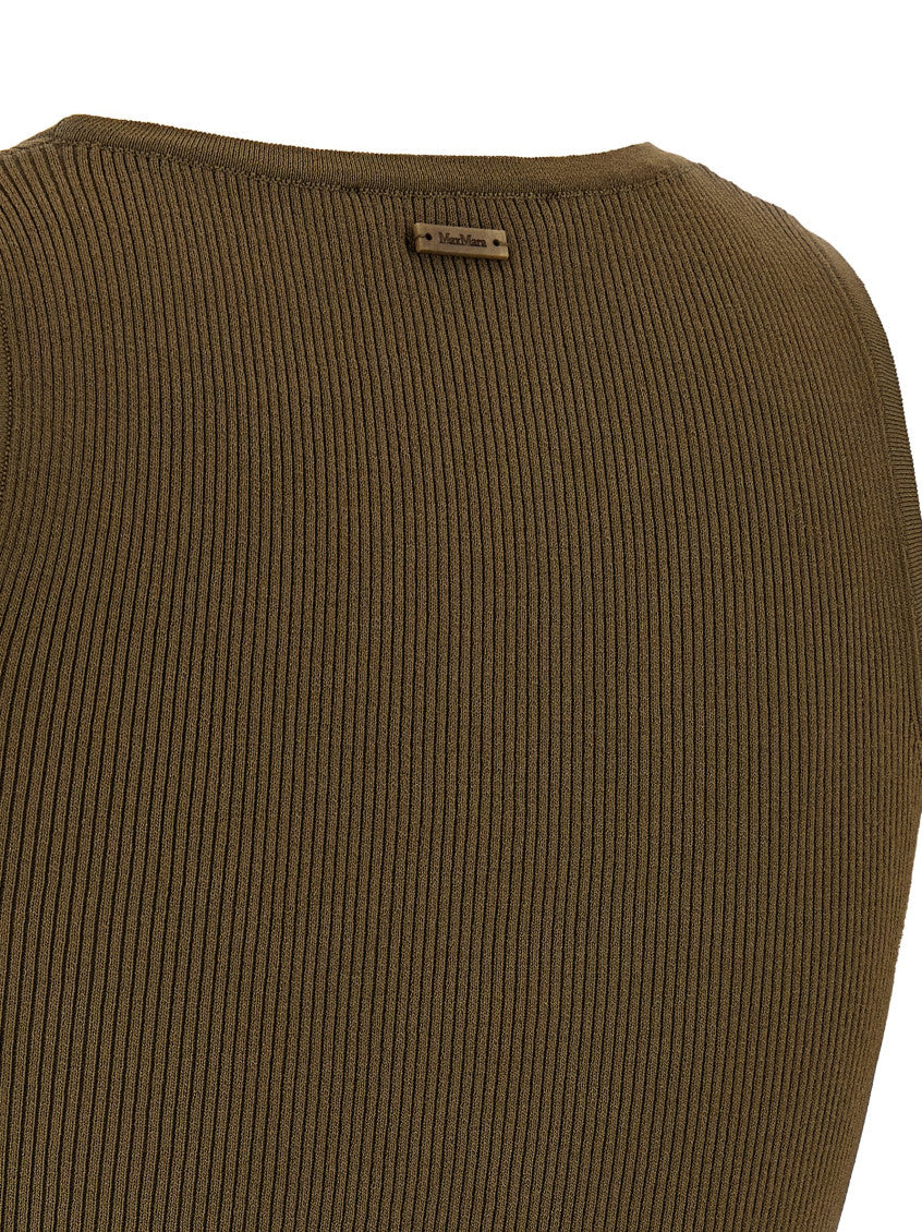 Green Knitted Scoop Neck Top 4