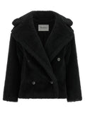 Black Peaked Lapel Trench Coat 1