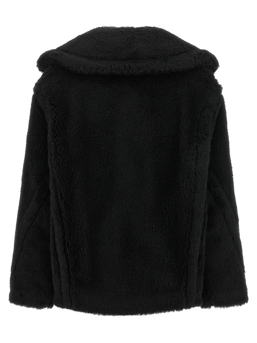 Black Peaked Lapel Trench Coat 2