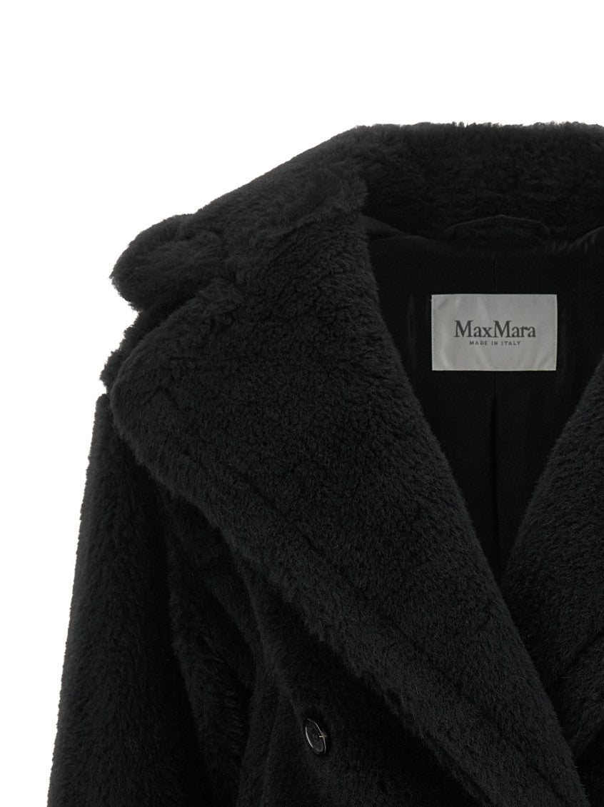 Black Peaked Lapel Trench Coat 3