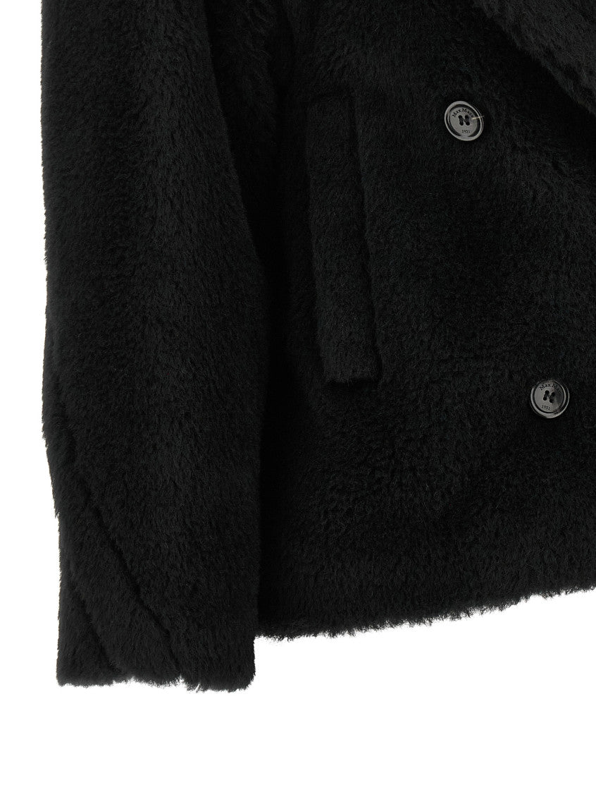 Black Peaked Lapel Trench Coat 4