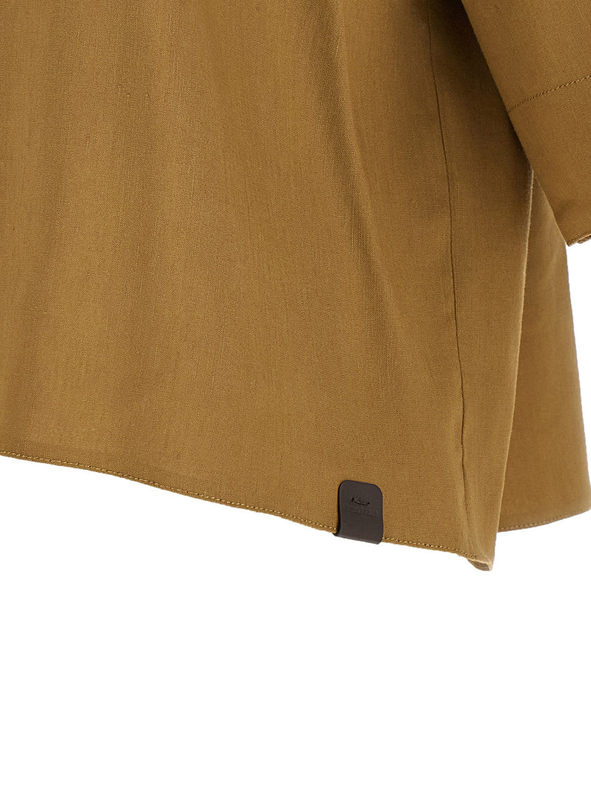 Beige Solid Boat Neck Top 4