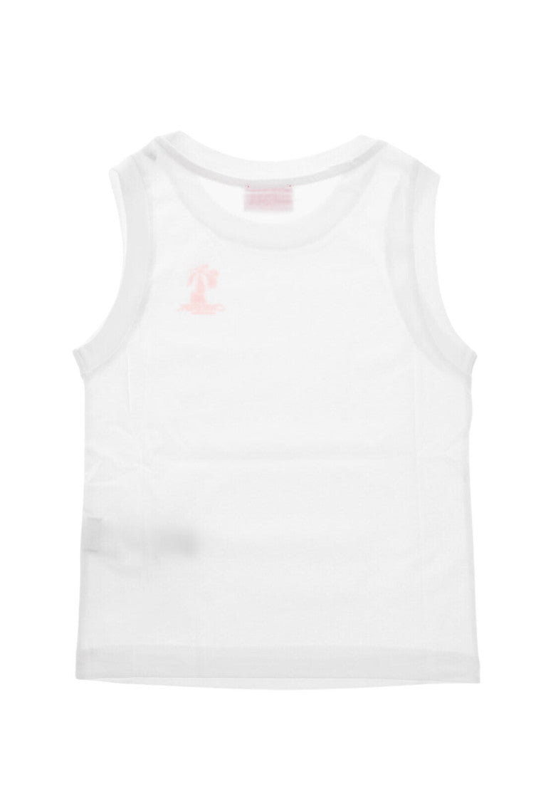 Girls White Logo Tank Top 2
