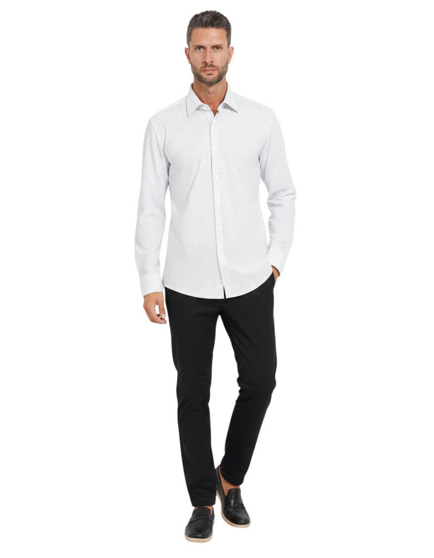 Light Beige Slim Printed Shirt 1