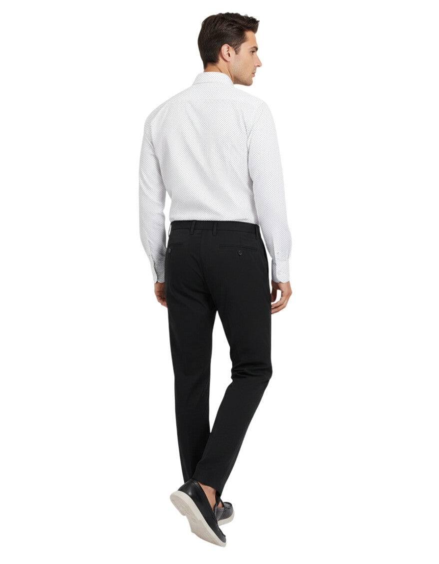 Black Slim Flat Front Trousers 2