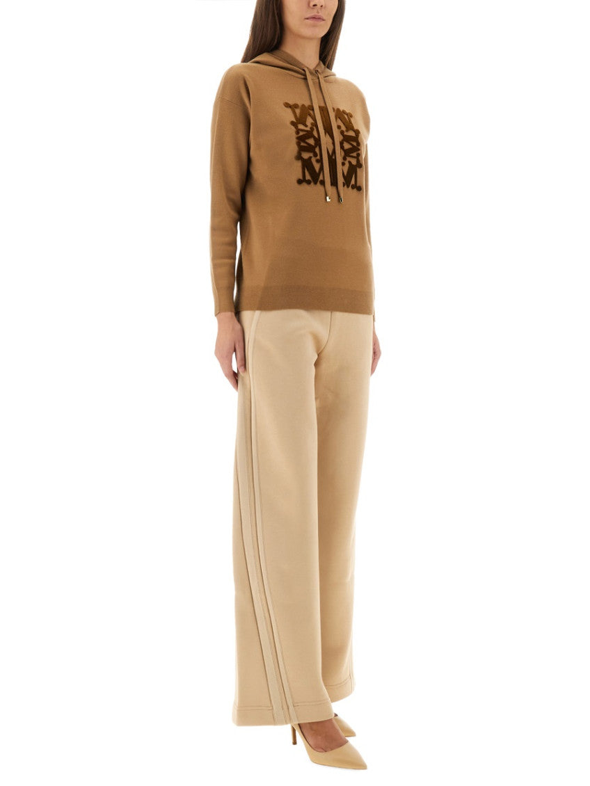 Beige Logo Hood Sweater 4