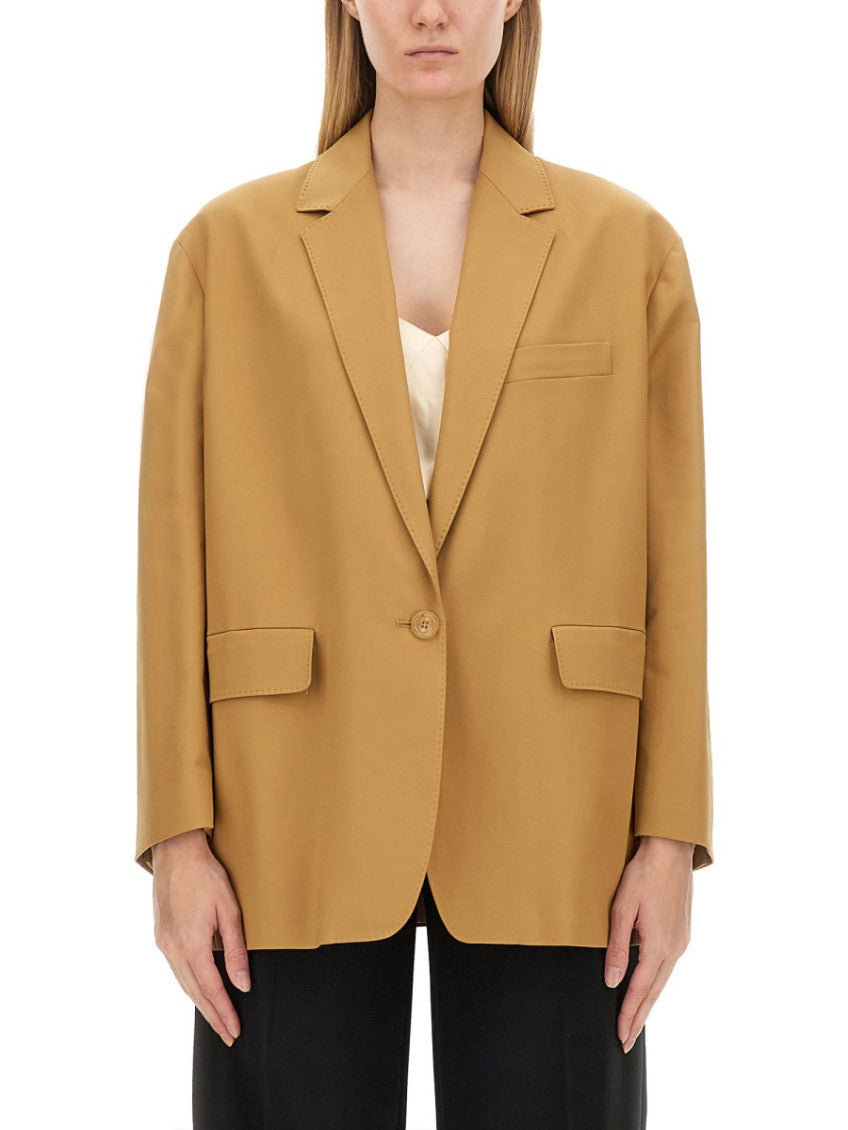 Mustard Notched Lapel Blazer 1