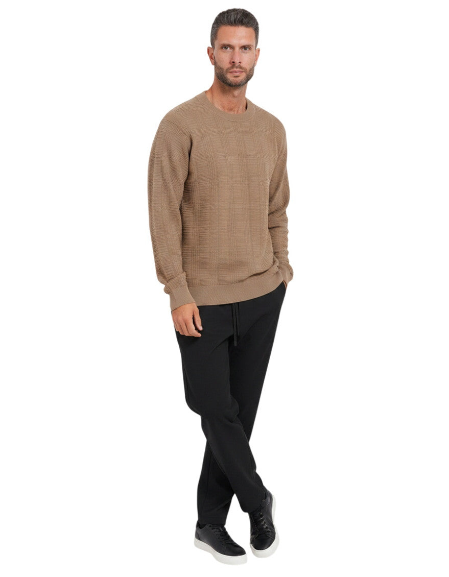 Beige Crew Neck Sweater 1
