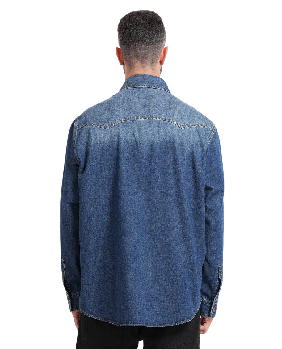 Blue Oversized Denim Shirt 2