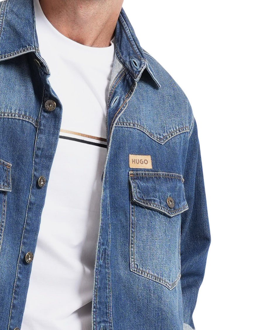 Blue Oversized Denim Shirt 3