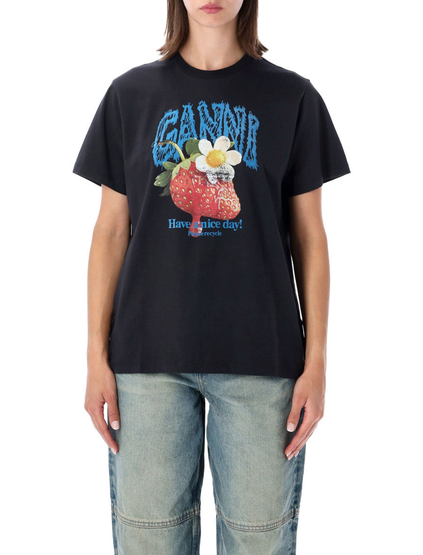 Black Graphic Crew Neck T-Shirt 1