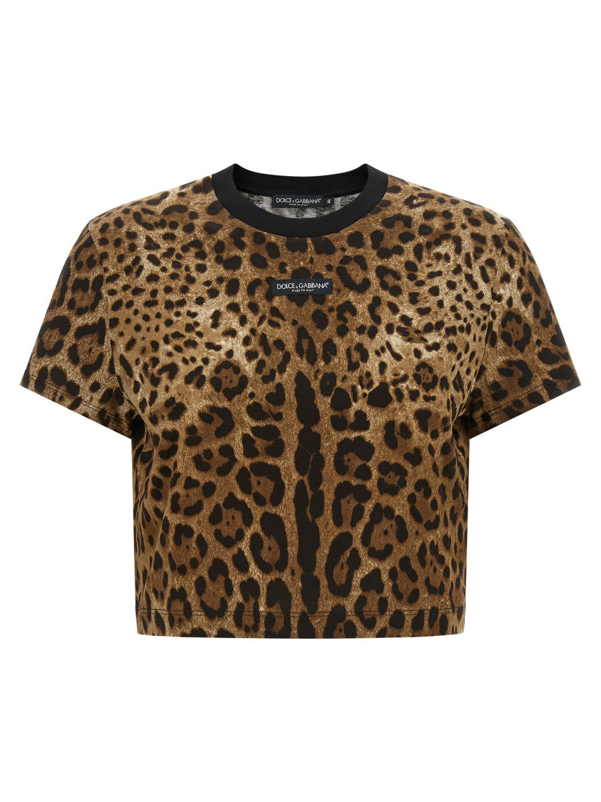 Brown Animal Print Crew Neck T-Shirt 1