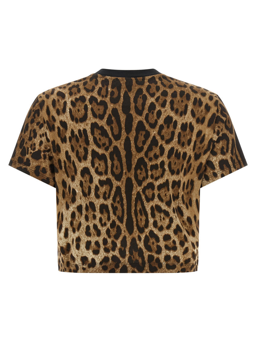 Brown Animal Print Crew Neck T-Shirt 2
