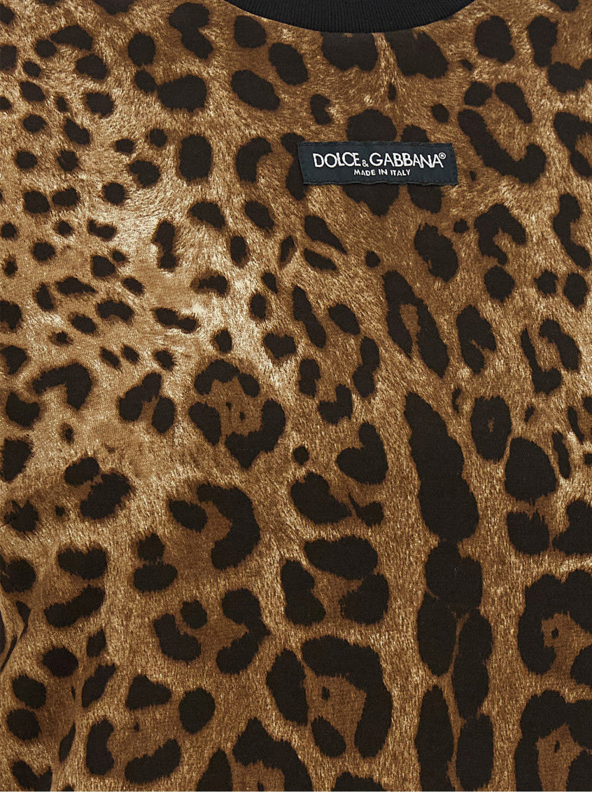 Brown Animal Print Crew Neck T-Shirt 4