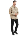 Beige Oversized Check Shirt 1