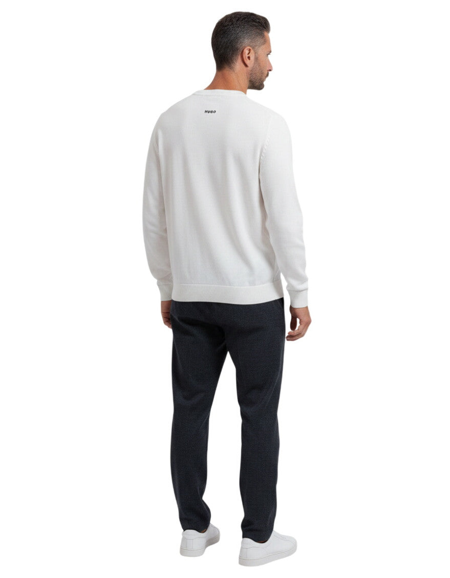 White Logo Crew Neck Sweater 2