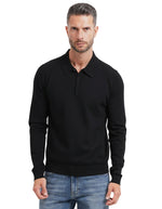Black Solid Full Sleeves Polo 1
