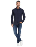 Blue Slim Solid Shirt 1