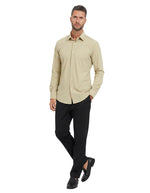 Beige Slim Solid Shirt 1
