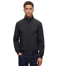 Black Solid Mock Collar Jacket 1
