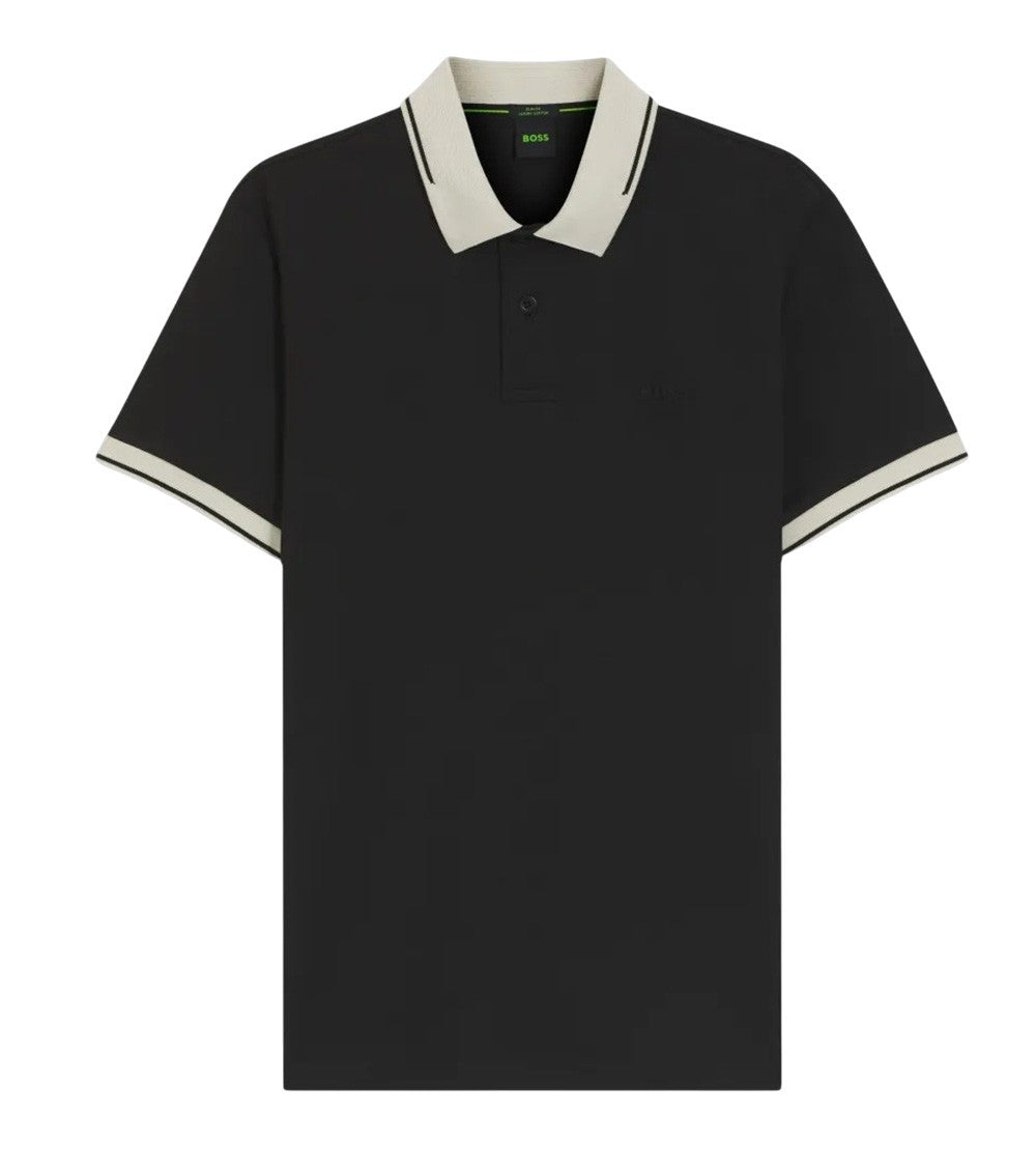 Black Slim Shirt Collar Polo 1