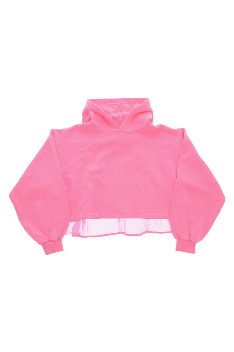 Girls Pink Solid Hoodie 1