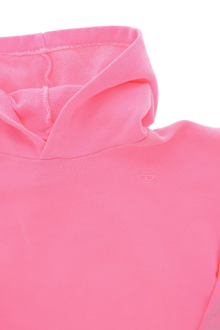 Girls Pink Solid Hoodie 3