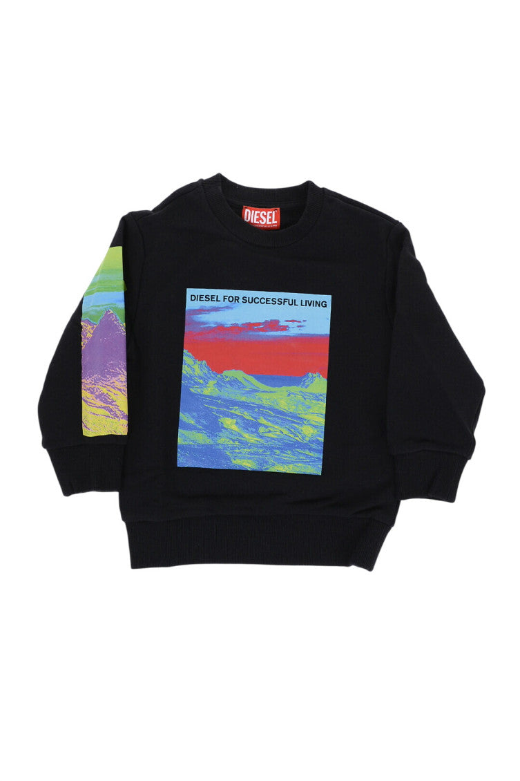 Boys Black Graphic Sweatshirt 1