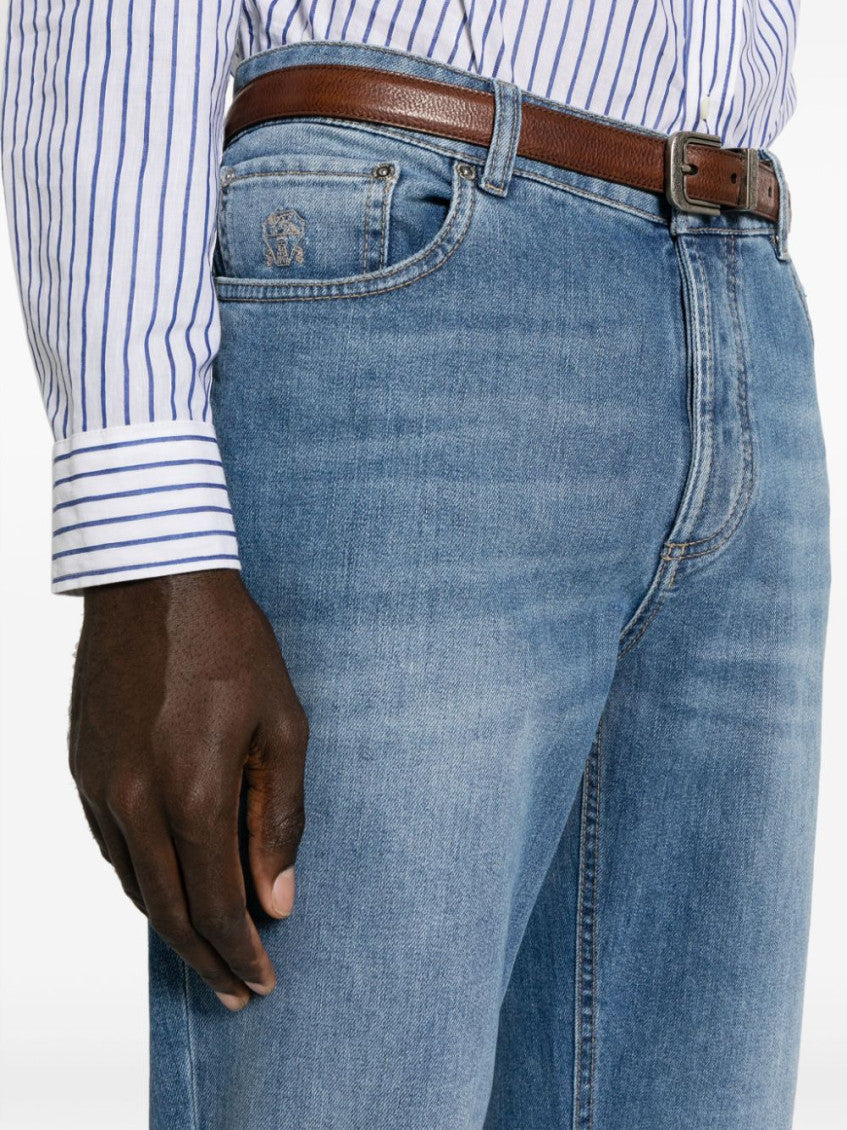 Sky Blue Denim Cotton Jeans 4