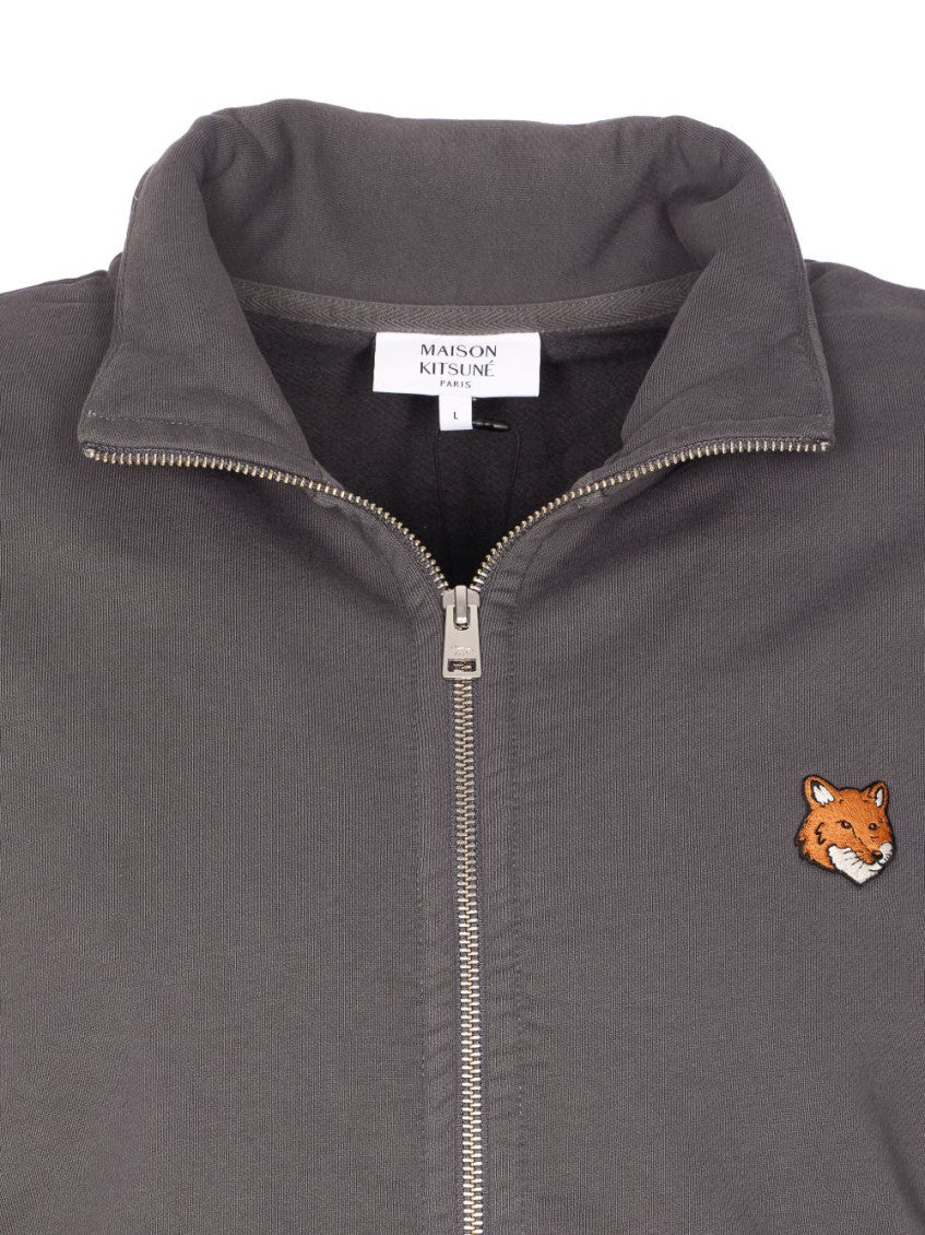 Grey Logo Zip-Up Sweatshirt 4