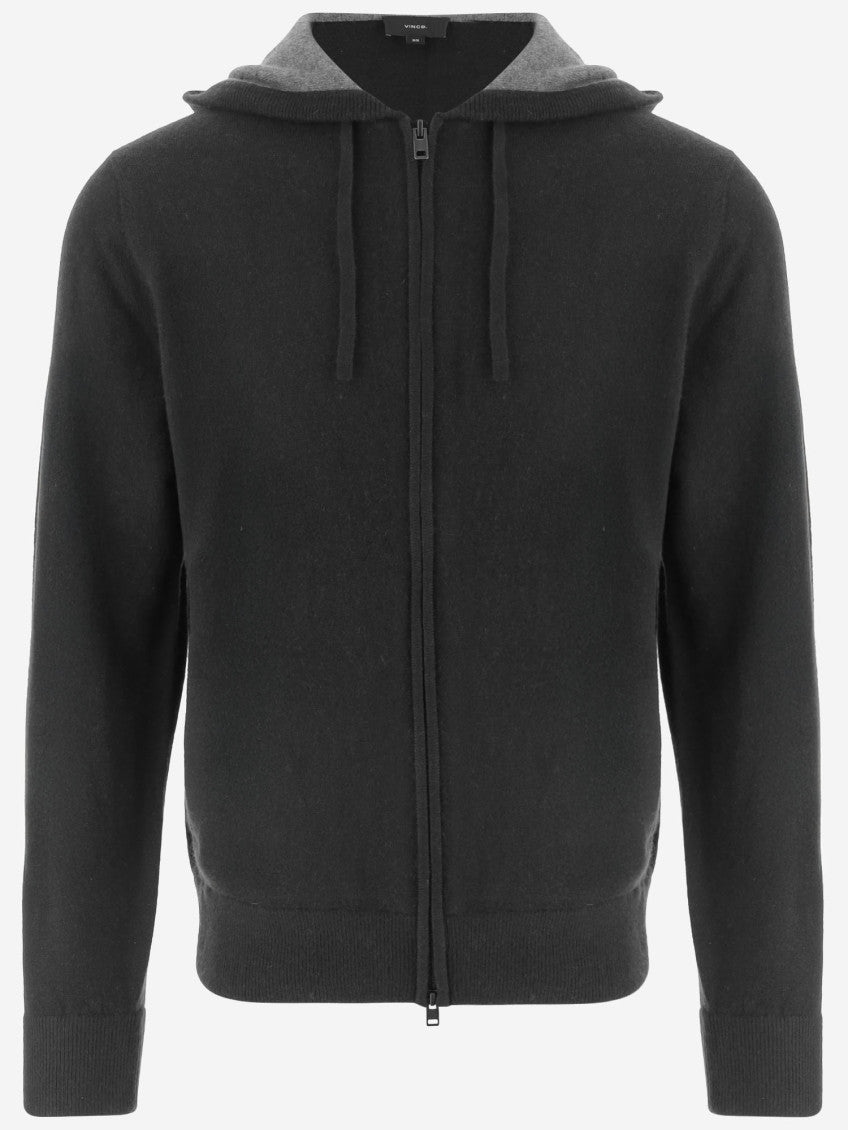 Black Wool Zip-Up Hoodie 1