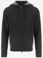 Black Wool Zip-Up Hoodie 1