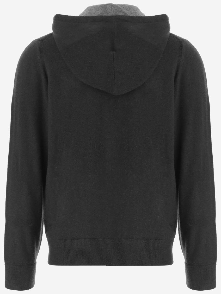 Black Wool Zip-Up Hoodie 2