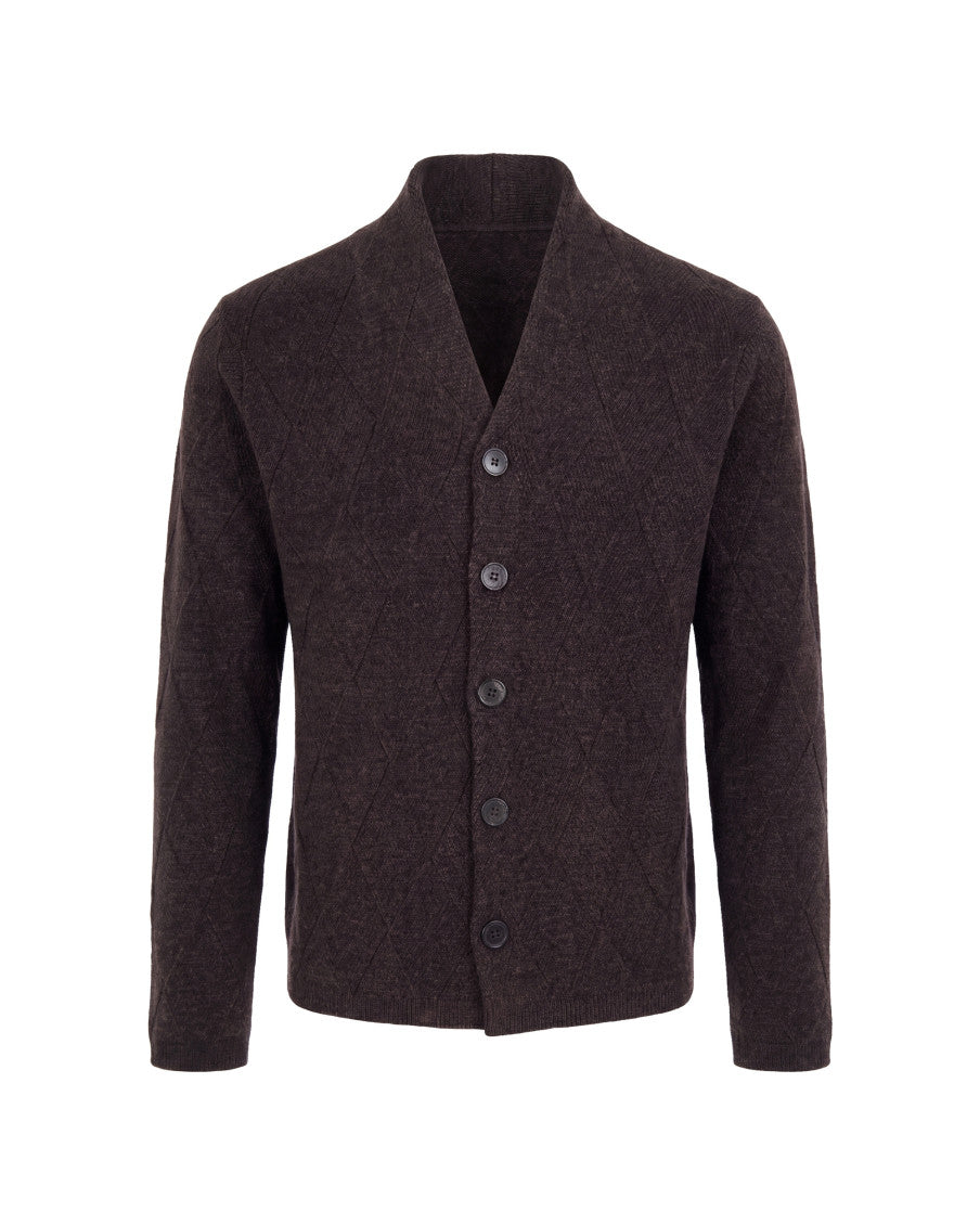 Dark Brown Knitted Cardigan 1