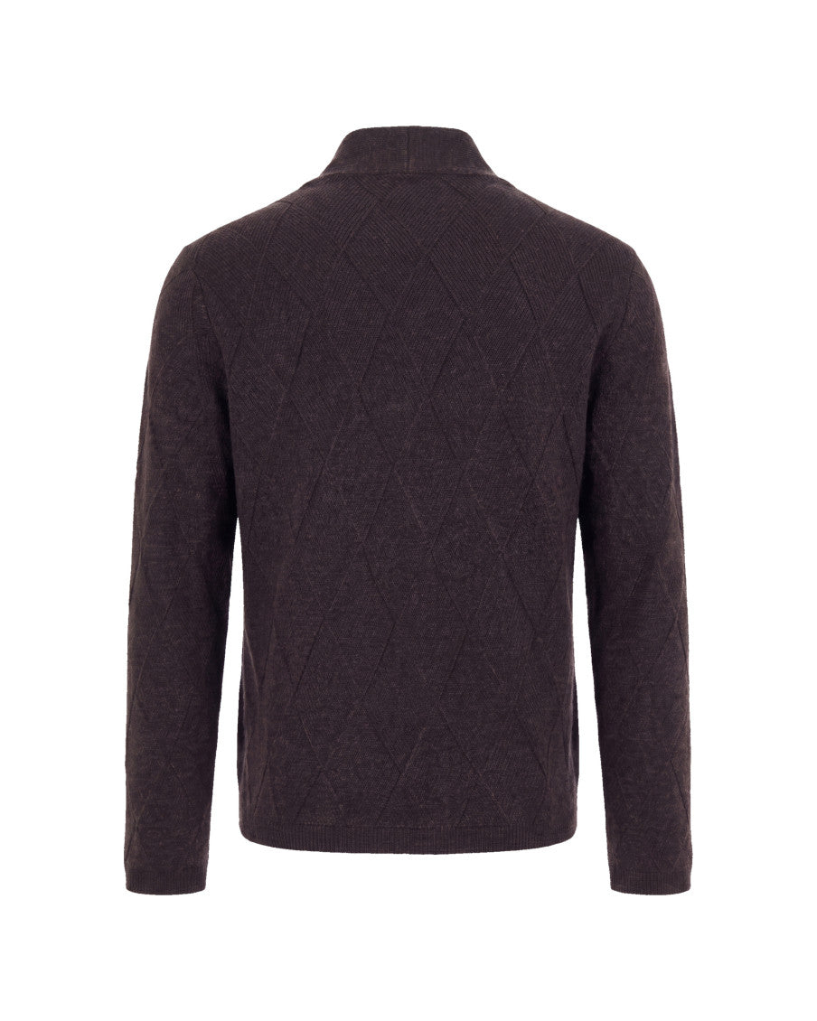 Dark Brown Knitted Cardigan 2