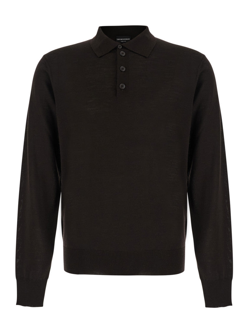 Dark Brown Polo Sweater 1