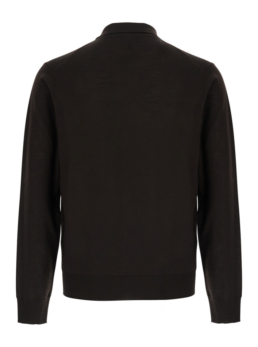Dark Brown Polo Sweater 2