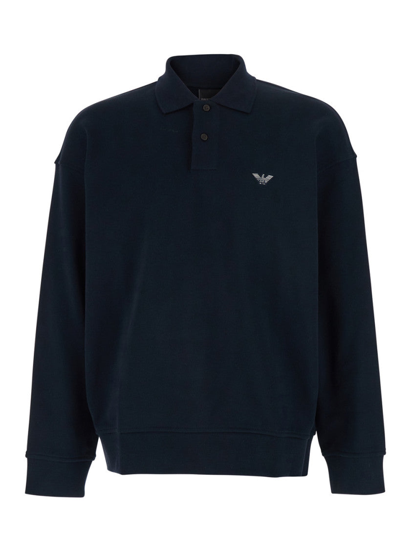 Blue Regular Polo Sweatshirt 1
