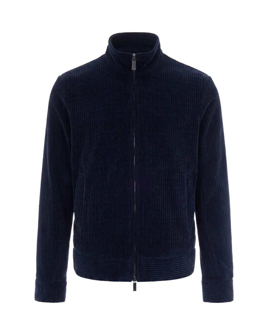 Navy Blue Textured Jacket 1