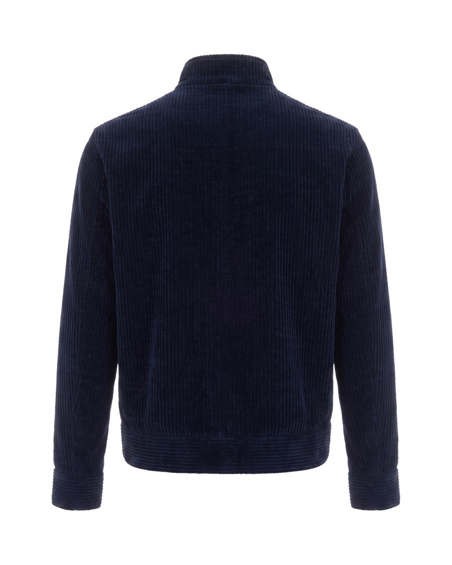 Navy Blue Textured Jacket 2