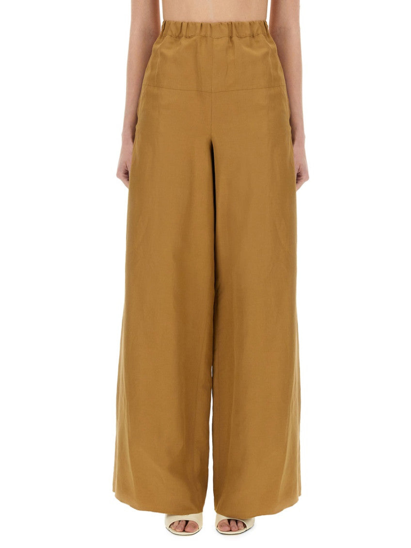 Beige Loose Elasticated Pants 1