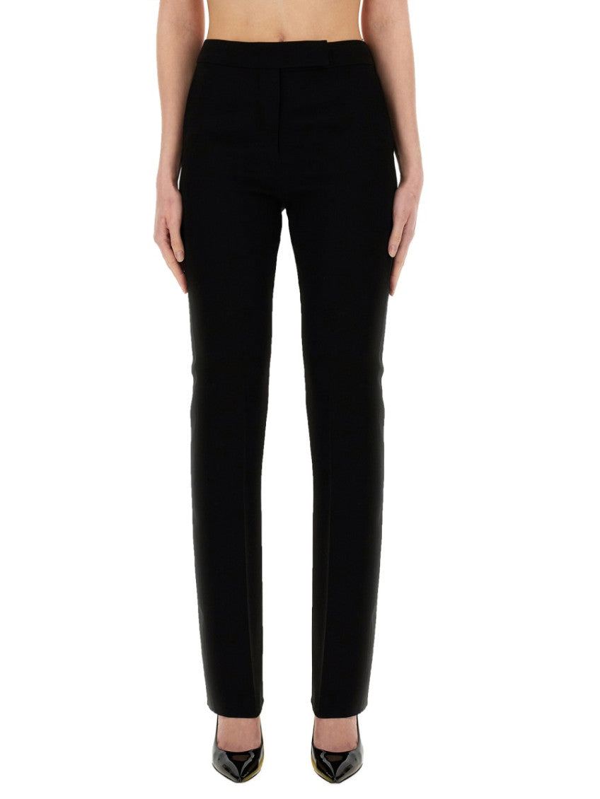 Black Slim Flat Front Pants 1