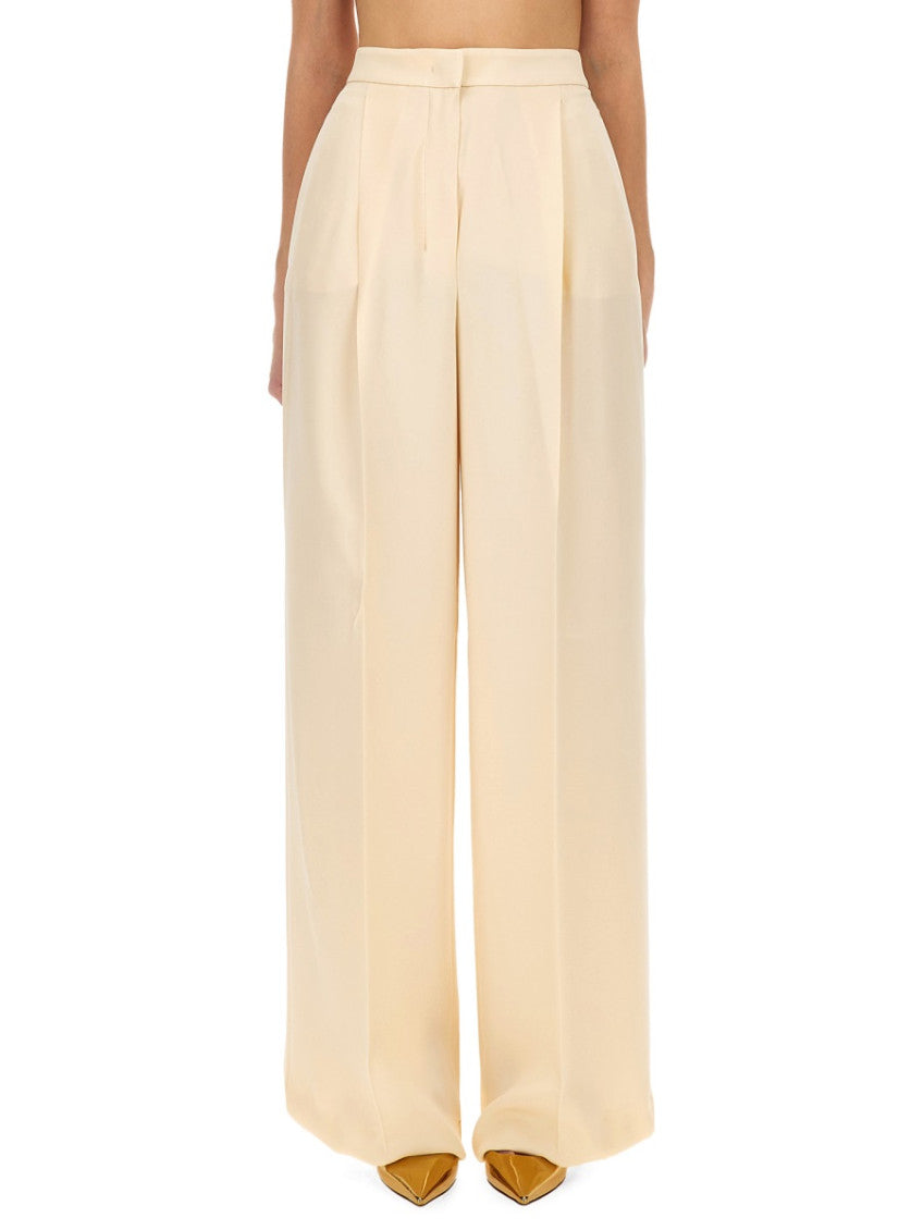 Beige Regular Pleated Pant 1